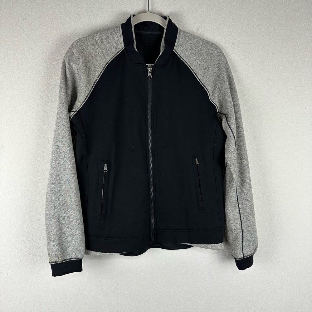Lululemon Gray Black Var-City Bomber Full Zip Jacket Size 6